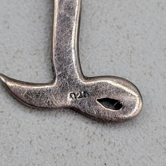 JC Sterling Silver Marcasite Initial T Pendant Necklace 925 Italy Box Chain - Picture 5 of 7